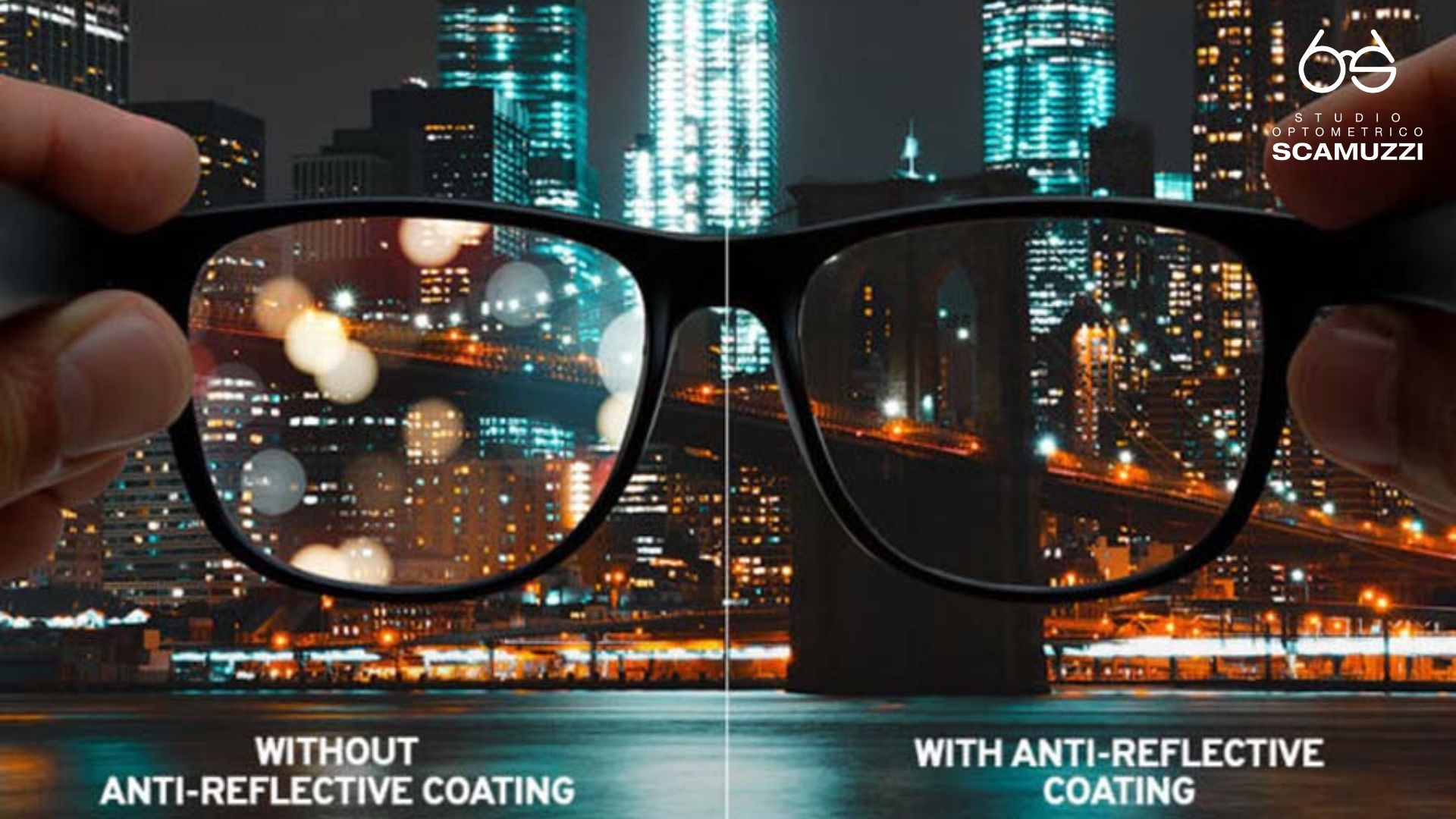 Confronto tra lenti con e senza trattamento antiriflesso
